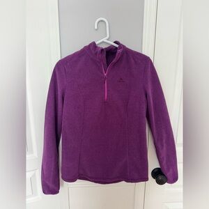 Decathlon Purple Quarter-Zip Fleece Pullover/Sweater